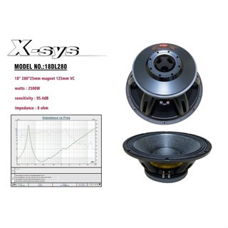 X-sys Komponen Speaker Woofer Tipe 18DL280 Original