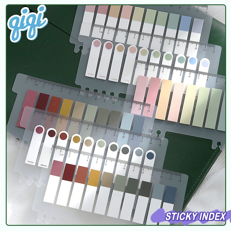 

pembatas buku/penanda buku 200 Lembar Warna Sticky Notes aesthetic /Sticky Note Macaron Morandi index Warna - Qiqi Treasure