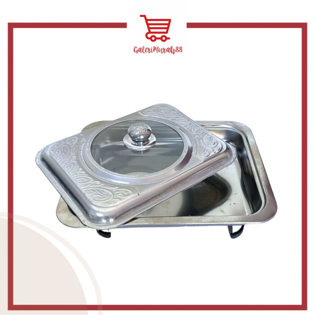 Fast Food Tutup Kombinasi  / Wadah Prasmanan Stainless / Tempat Prasmanan Wadah Lauk Sayur/ Prasmana