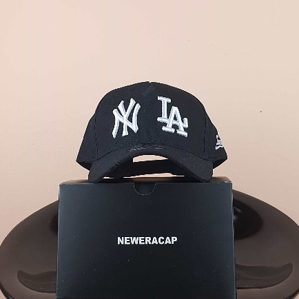 Topi Bisbol Ny Dan La Hitam Logo Putih Unisex Snapback Caps