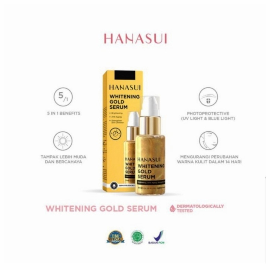 [ORIGINAL] HANASUI SERUM GOLD WHITENING BPOM Hanasui Serum Gold Whitening Serum Gold 20ml