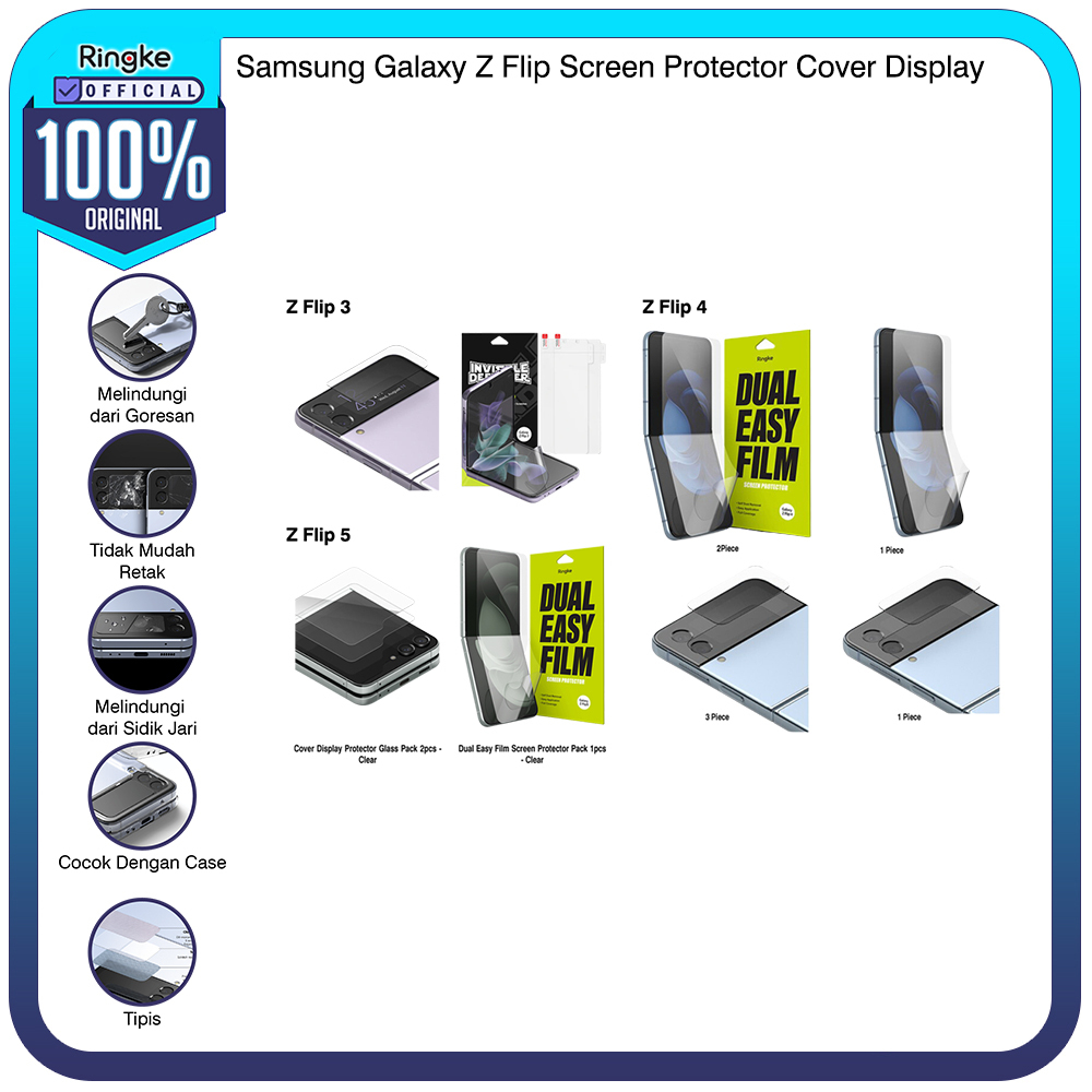 Ringke Samsung Galaxy Z Flip Screen Protector Display Tempered Glass