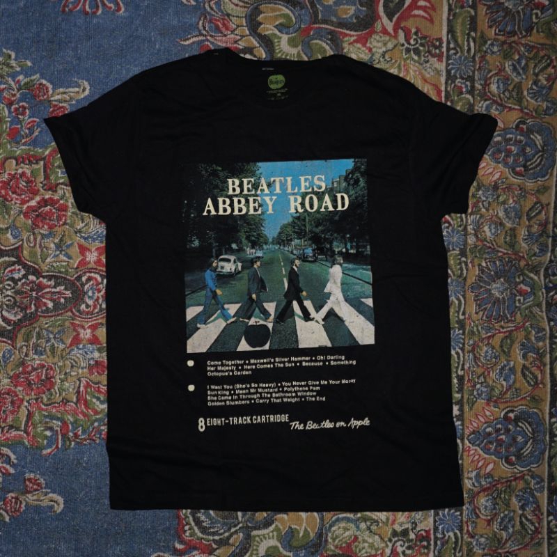 Kaos - The Beatles Abbey Road official March Warna Hitam original March Band