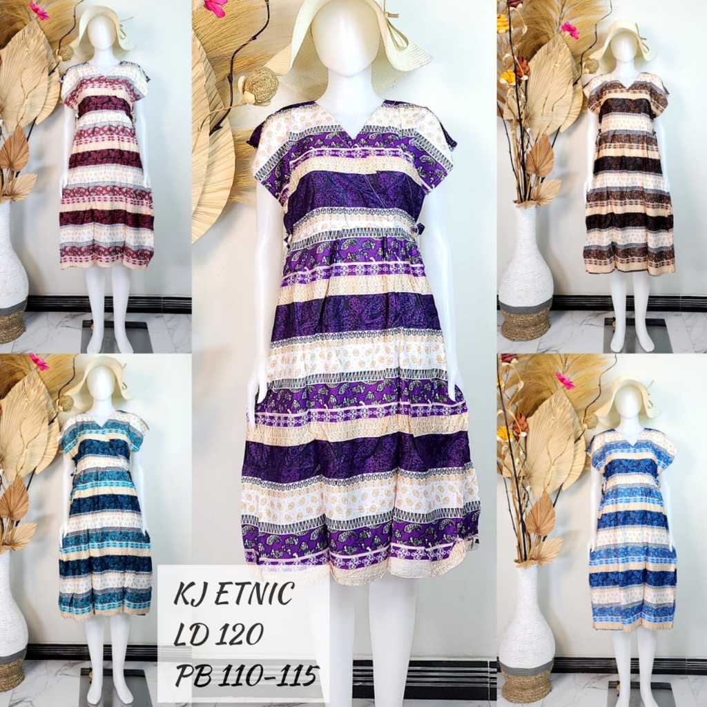 Daster Rayon Kekinian Kimono jumbo Etnik LD 120 Busui Friendly