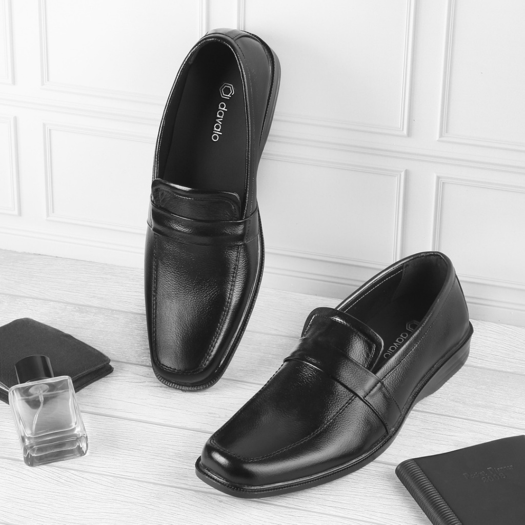 Sepatu Pantofel Pria Kulit Sapi Asli Pantofel Hitam Pria Sepatu Pantopel Kerja Kantor davalo