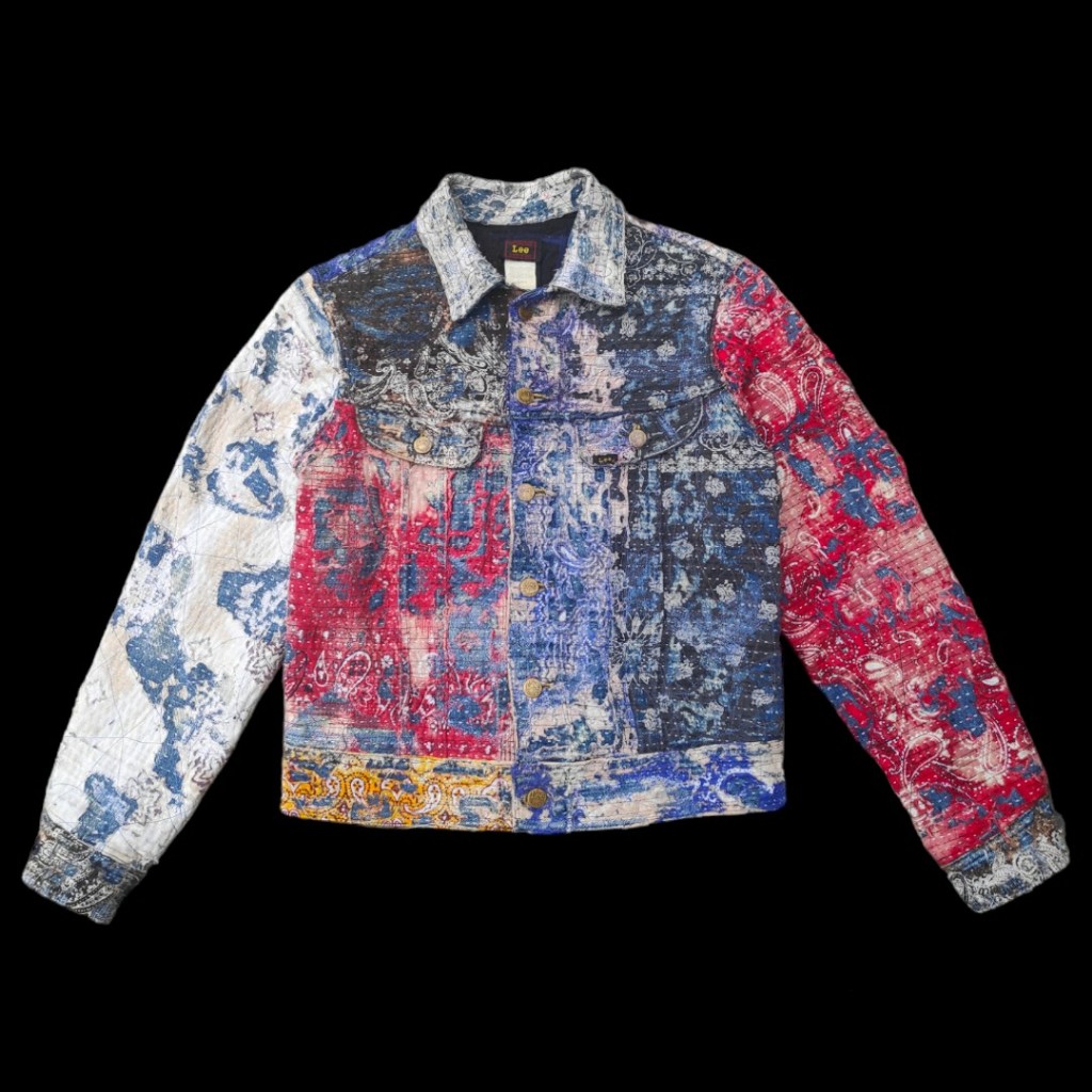 [Custom Made to Order] Bandana Boro Full Vintage Denim Jacket Selvedge Rework