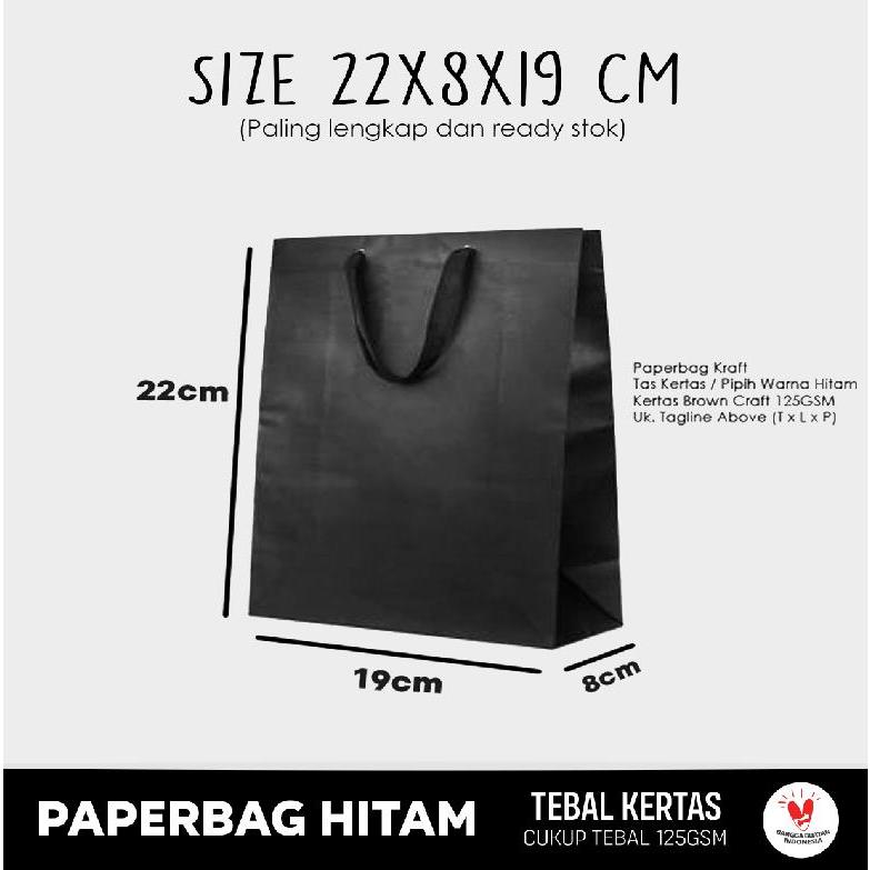 

Paper Bag Polos Hitam (Tali Kur) Paper Bag Kado Uk. 22x8x19 cm / Paper Bag Mini Gift Souvenir Wedding Packing / Paperbag Polos Packaging Online Shop Murah