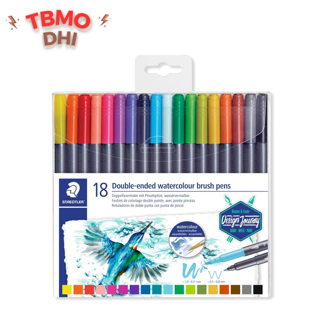 

Staedtler Double-Ended Watercolour Brush Pen - 18pcs