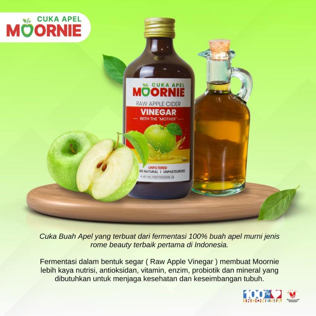 

CUKA APEL MOORNIE 100% murni tanpa campuran Free Bubble Warp Tebal