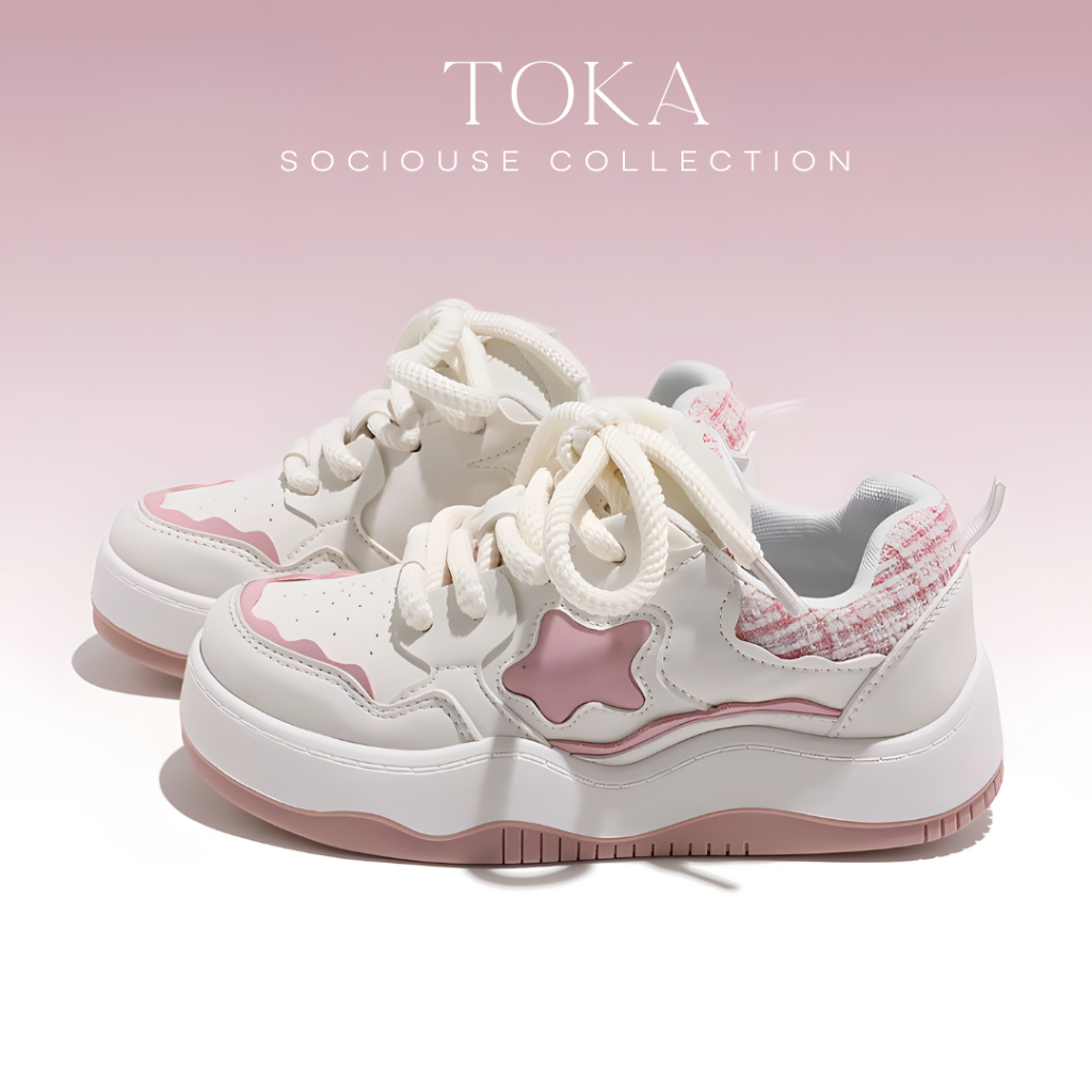 Sociouse Toka Sepatu Sneakers Wanita Korean Style -  Cute Lolita Kawaii Pastel Shoes