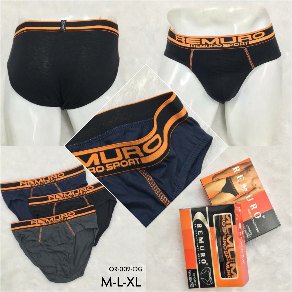TB - 3pcs Celana Dalam Sempak Pria M L XL CD Cowok Katun Underwear Import Polos Pakaian Dalam Brief 