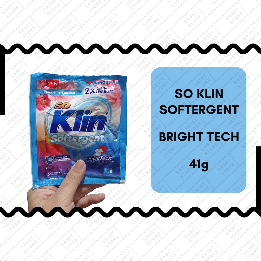 So Klin Bubuk Softergent Bright Tech 41g Sachet Deterjen Softener Bubuk
