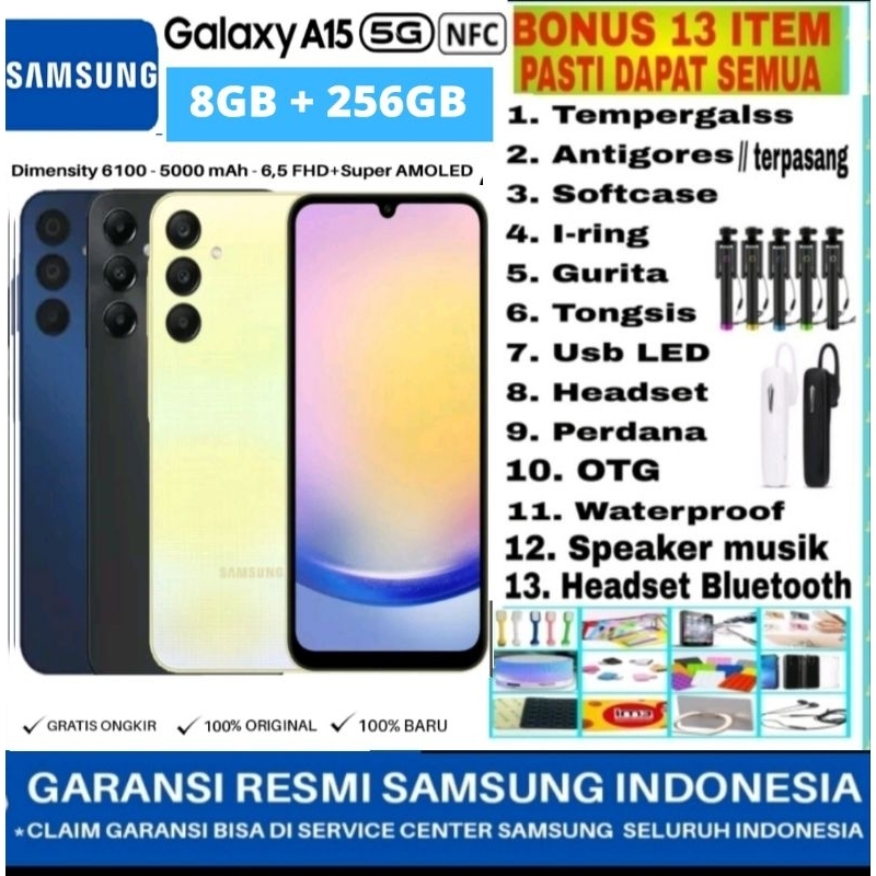 SAMSUNG GALAXY A15 5G 8/256GB  RAM 8GB ROM 256GB & A15 4G 8/256GB  GARANSI RESMI SEIN