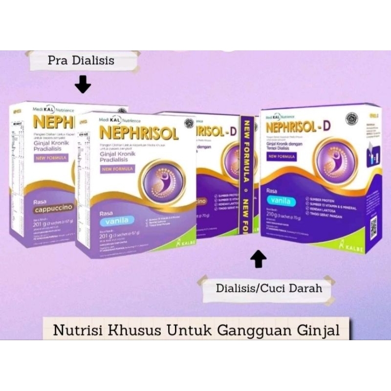 

Nephrisol-D – Nutrisi Makanan Khusus Bagi Pasien Gagal Ginjal Tahap Dialisis (HD/CAPD)
