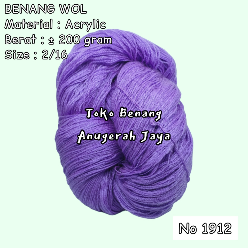 Benang Wol Kiloan dan 200 Gram No 1912