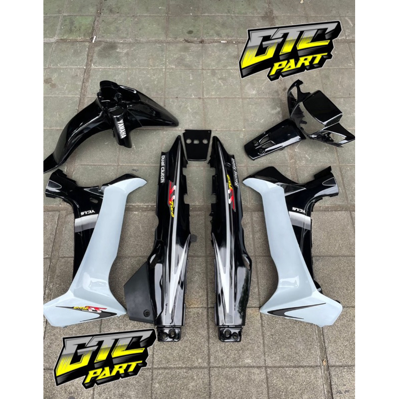 Cover body halus full set fizr ss two hitam putih