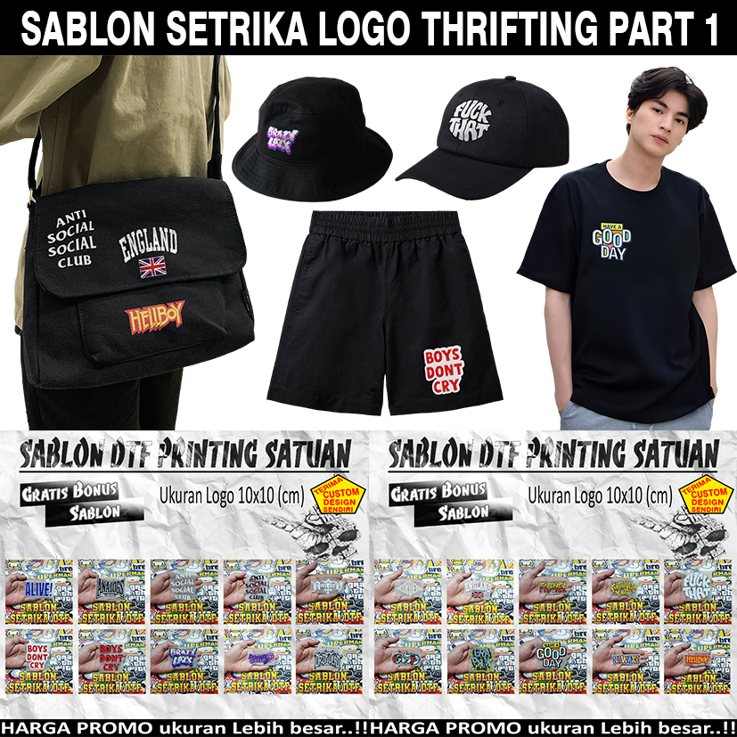 Sablon Kaos DTF Thrift Part 1 logo sablon setrika satun sablon custom