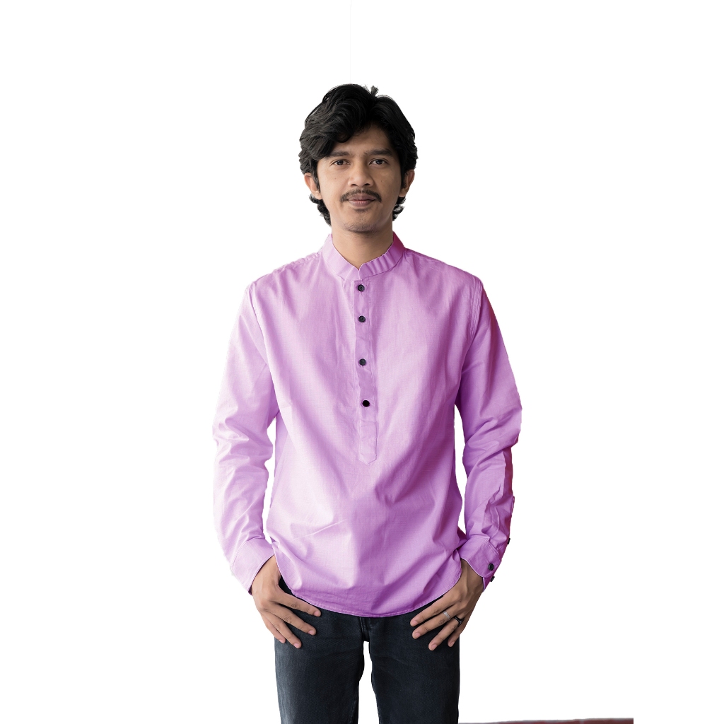 Koko Kurta Pria Dewasa Lengan Panjang Lilac