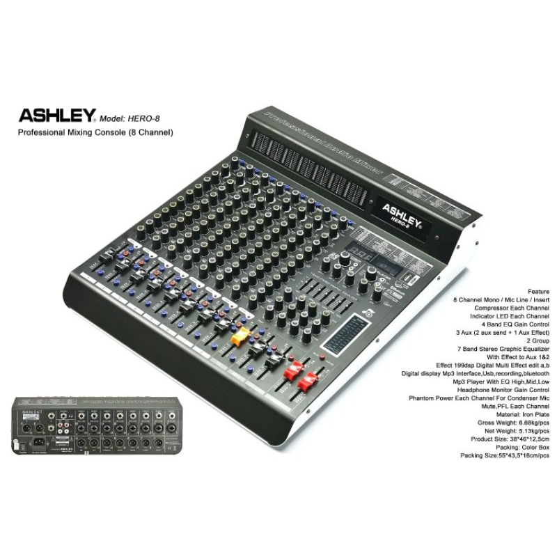 ashley mixer hero8 8ch