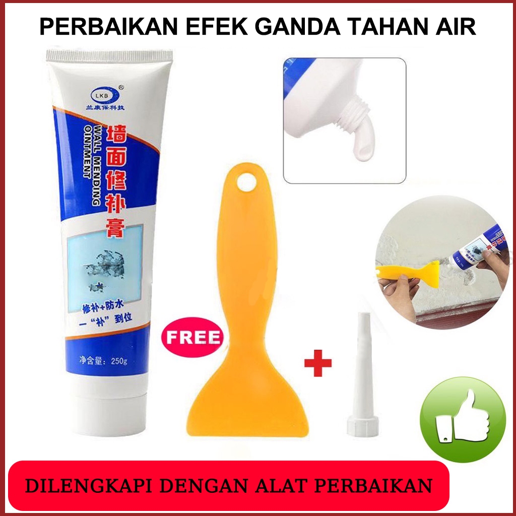 Wall Repair Pasta Dempul Penambal Dinding Cream Instan Water Proof Krim Amplas Penutup Lubang Tembok