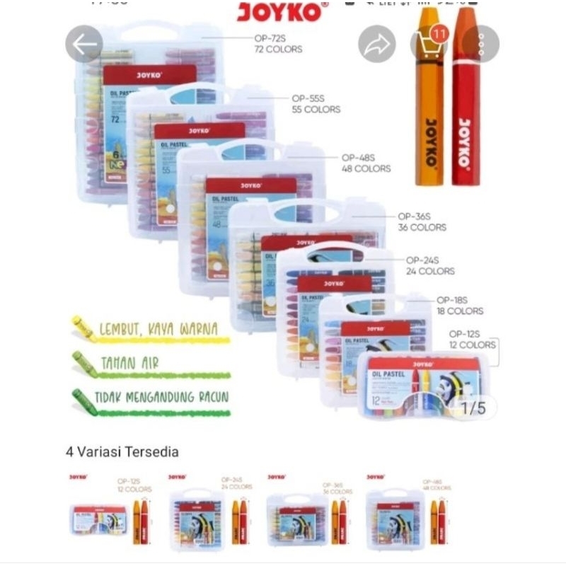 

CRAYON / OIL PASTLE JOYKO 12, 18, 24, 36, 48, 55