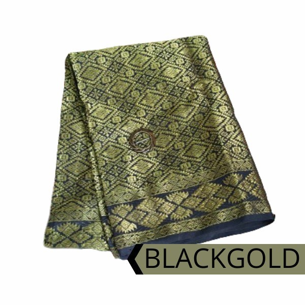 Rok songket palembang rok tradisional aneka warna pilihan - black gold
