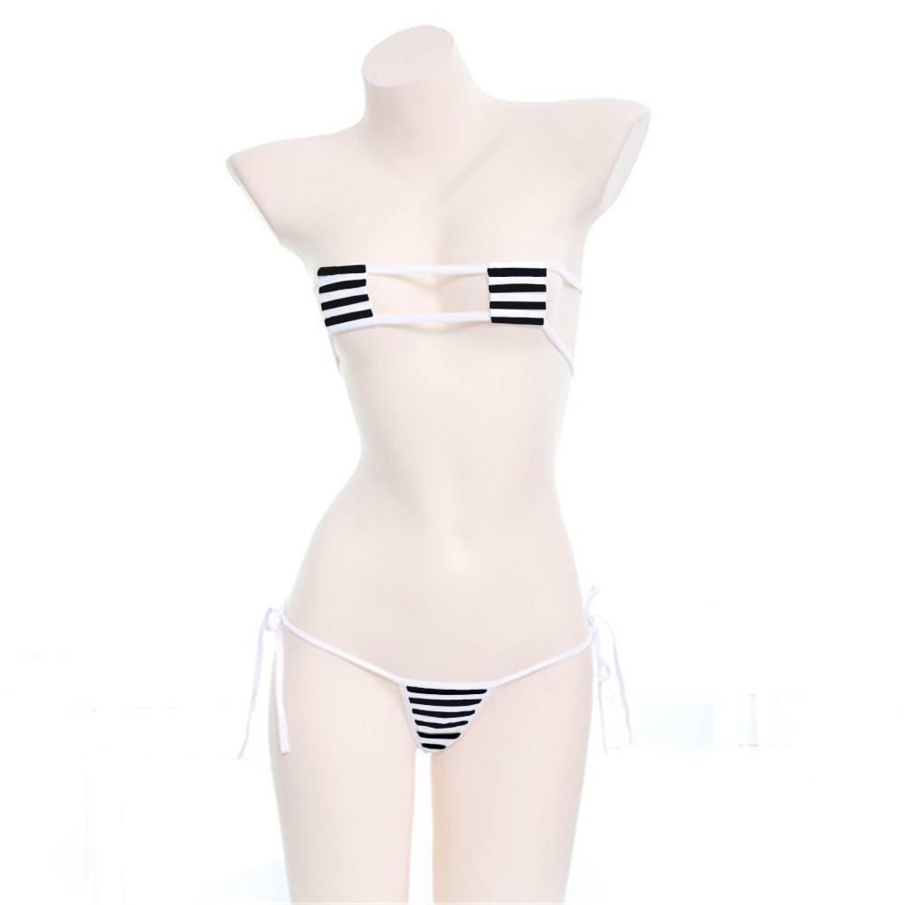Set Bikini Bra dan G StringTangga Salur/ Baju Renang Set Bikini Mikro Tangga Salu SG048