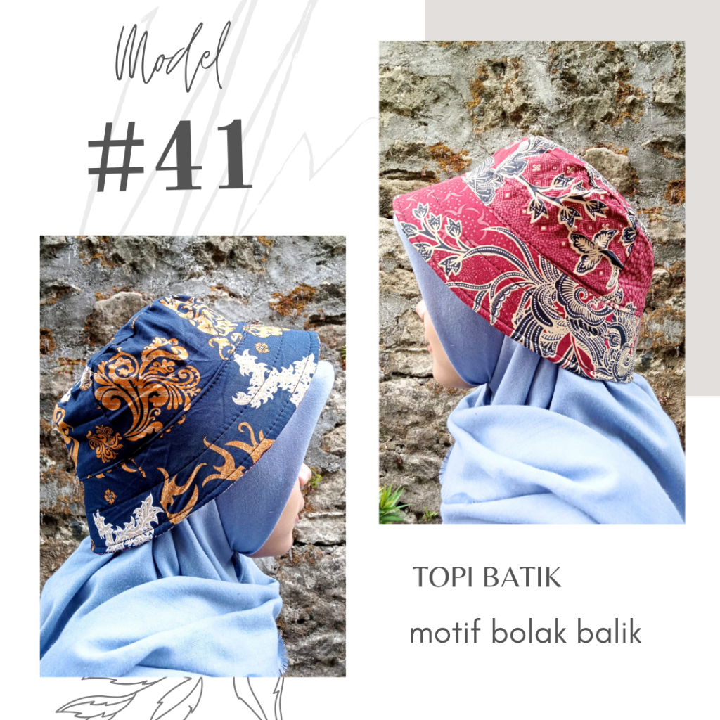 Bucket hat motif batik jogja  - topi fashion - topi bolak balik
