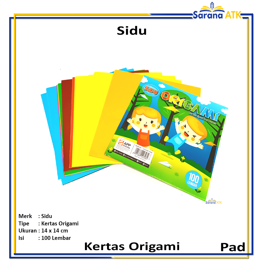 

Sidu - Kertas Warna Origami 14x14cm Isi 100 Lembar - Pack