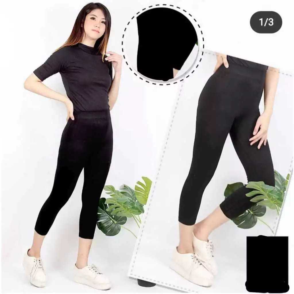 Legging import /celana legging 7/8 HW import polos / legging import wanita super tebal / leggingPKC
