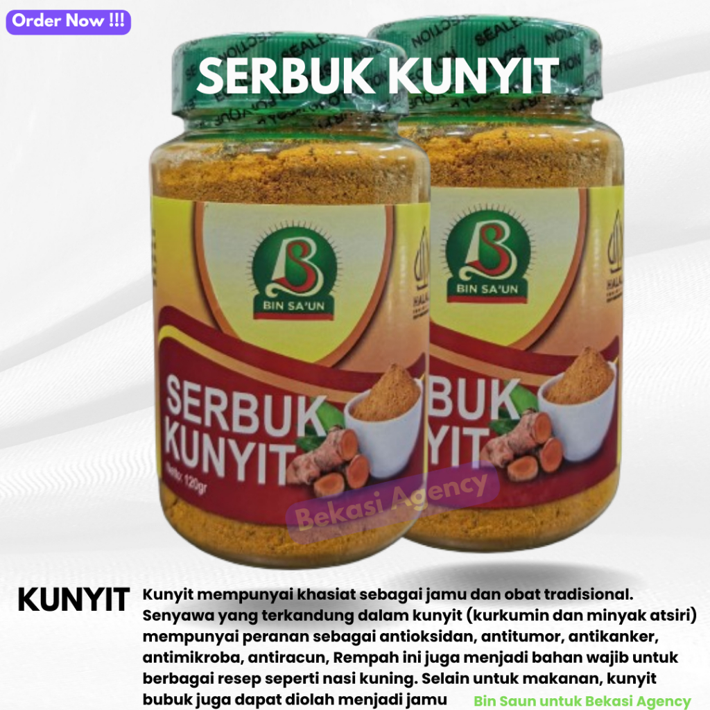 

Bubuk Kunyit Serbuk 120gram - Serbuk Tanpa Campuran dan Bahan Pengawet