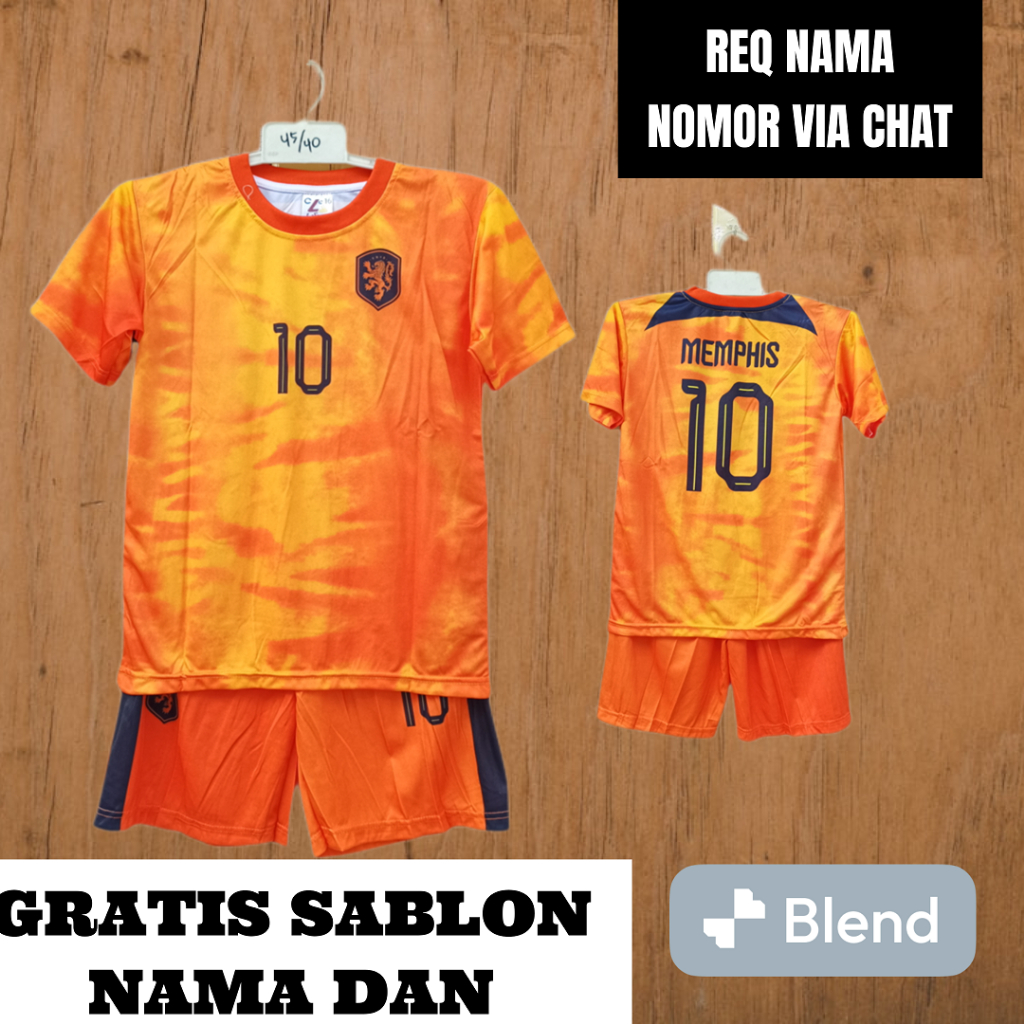 jersey baju bola nenerland/setelan baju bola belanda printing