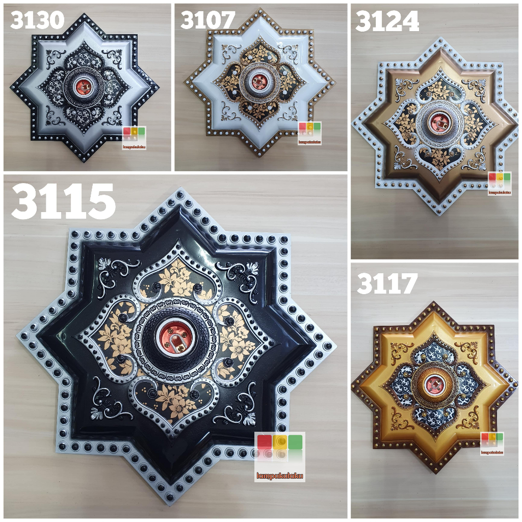 Fiting Hias Besar Bintang Ornamen Plafon PVC 30cm