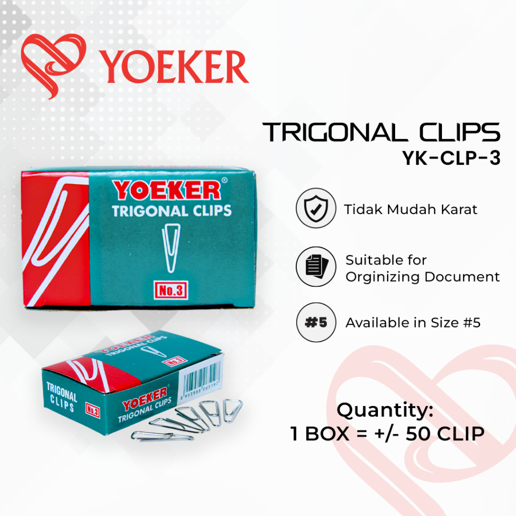 

(1 BOX) Paper Clip No.3 Yoeker