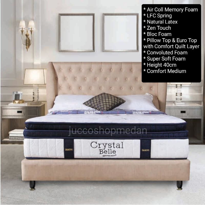 Springbed Simmons Crystal Belle DeepSleep - Matras Latex Simmons - Medan Juccoshop - Springbed Latex