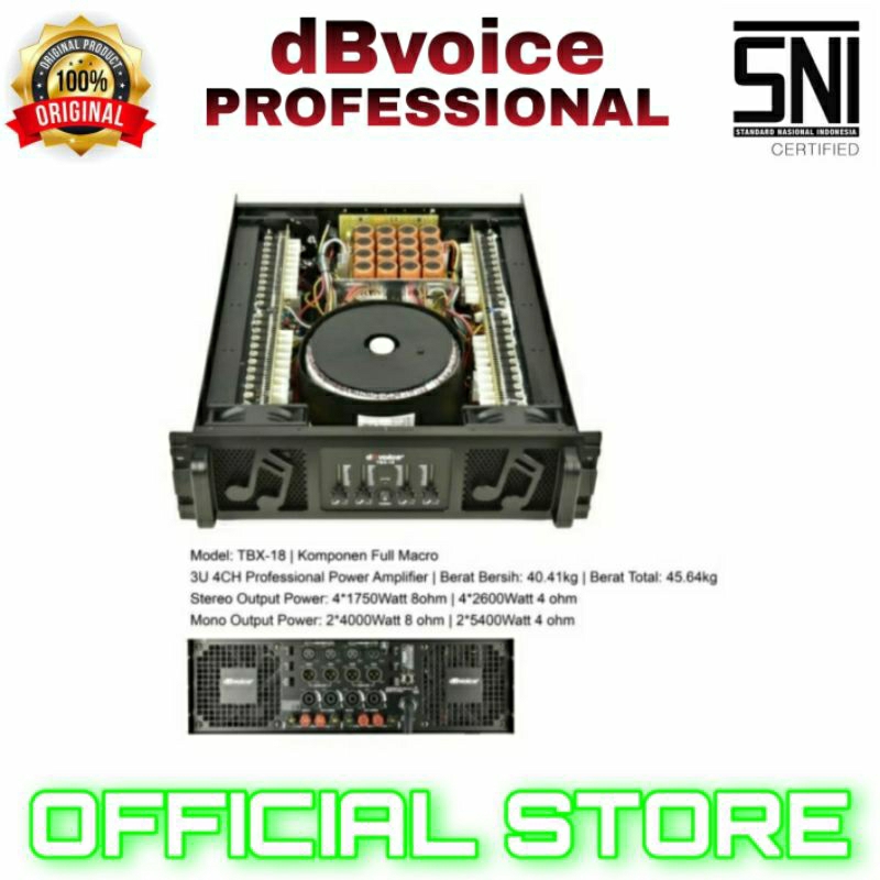 power amplifier 4 channel db voice tbx 18 power amplifier class h 4 channel