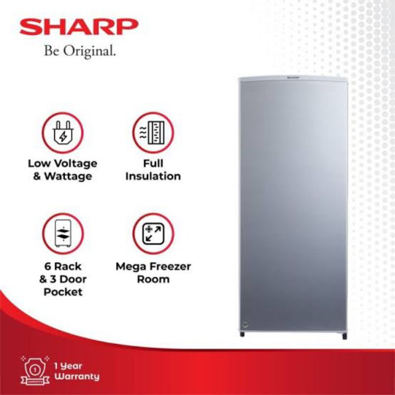 Kulkas produksi/freezer 6 rak SHARP FJ-M189N SS