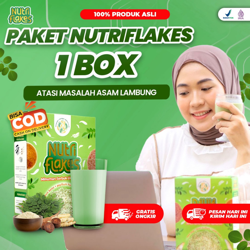 

Nutriflakes - Sereal Umbi Garut Original Solusi Atasi Asam Lambung Maag Kronis Gerd Diet Sehat Meningkatkan Imunitas Daya Tahan Tubuh Cegah Virus Kolesterol Penyakit Jantung Menurunkan Berat Badan Sumber Vitamin dan Mineral 280gram BPOM Halal MUI