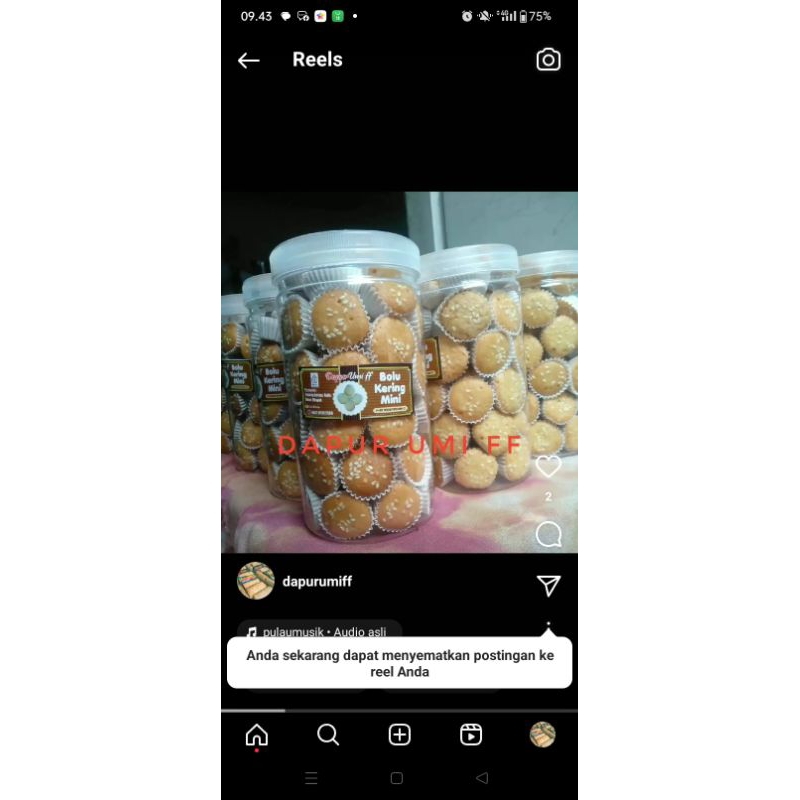 bolu kering mini ukuran toples 1000 ml