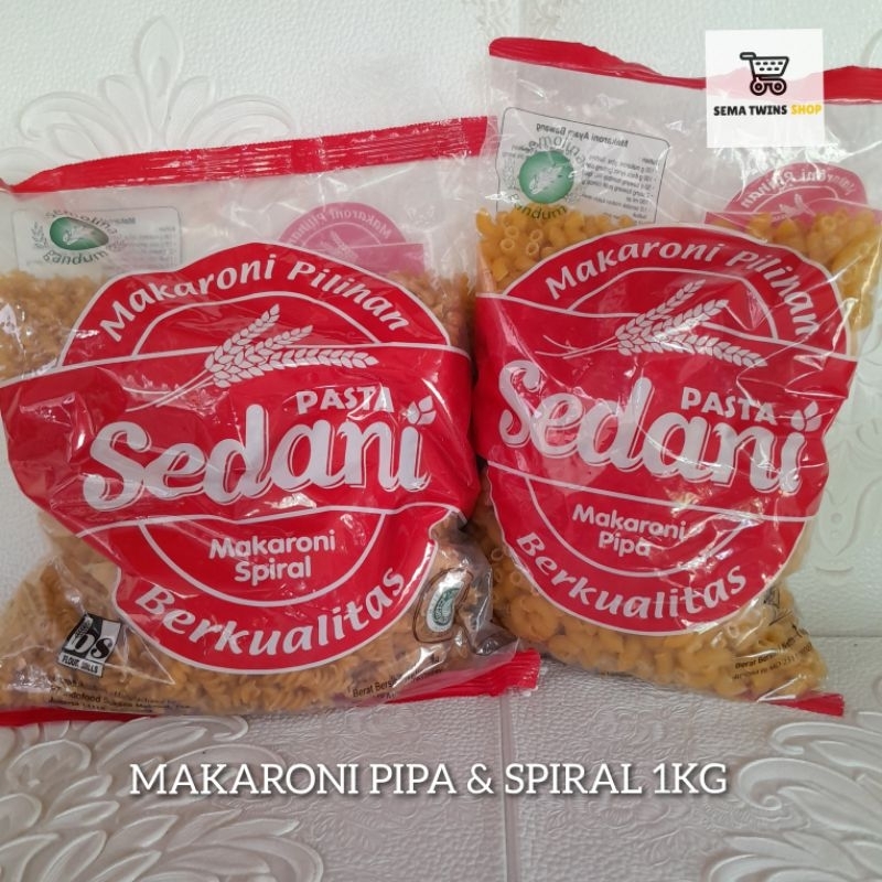 

Sedani MAKARONI PIPA SPIRAL 1 kg - Pasta Makroni Macaroni Pipa Usus Rebus