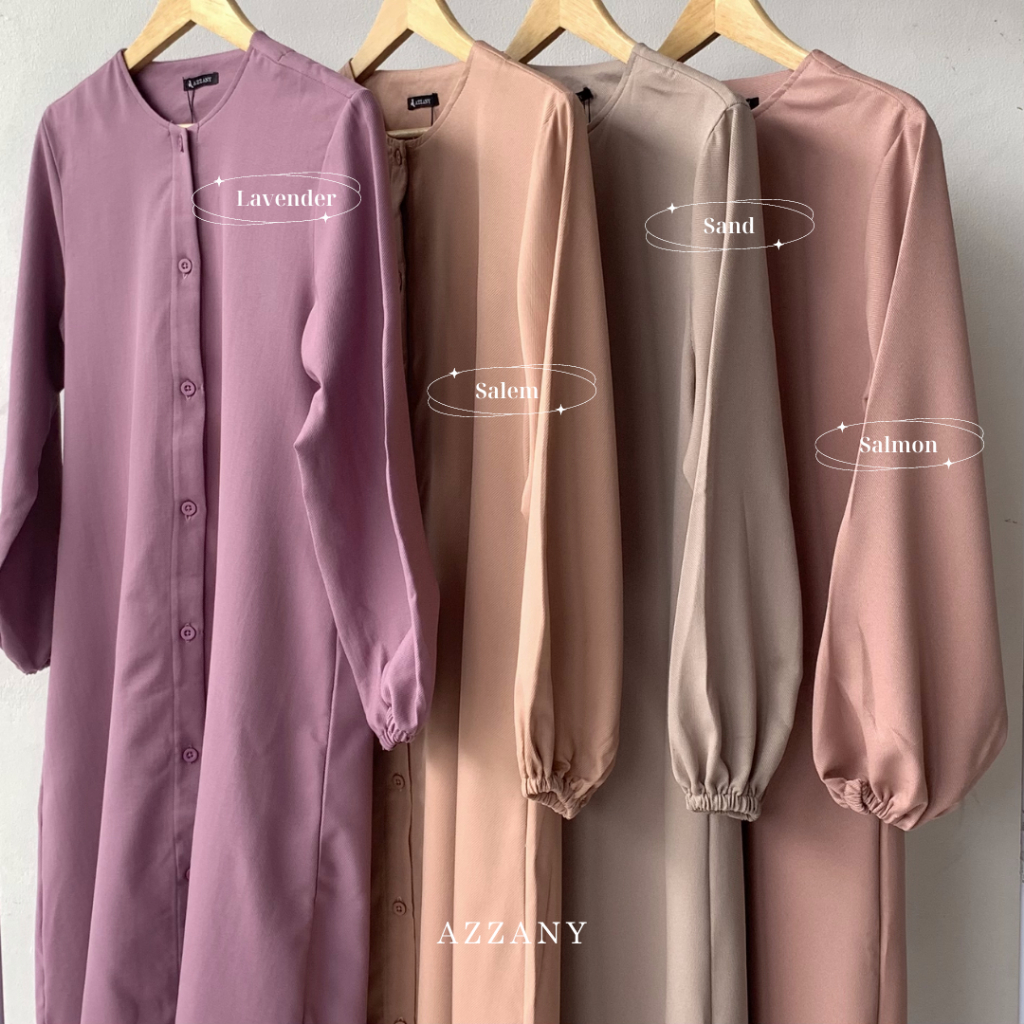 Gamis Midi Dress Casual Baju Kerja Kantor Midi Dress Polos Long Outer Wanita