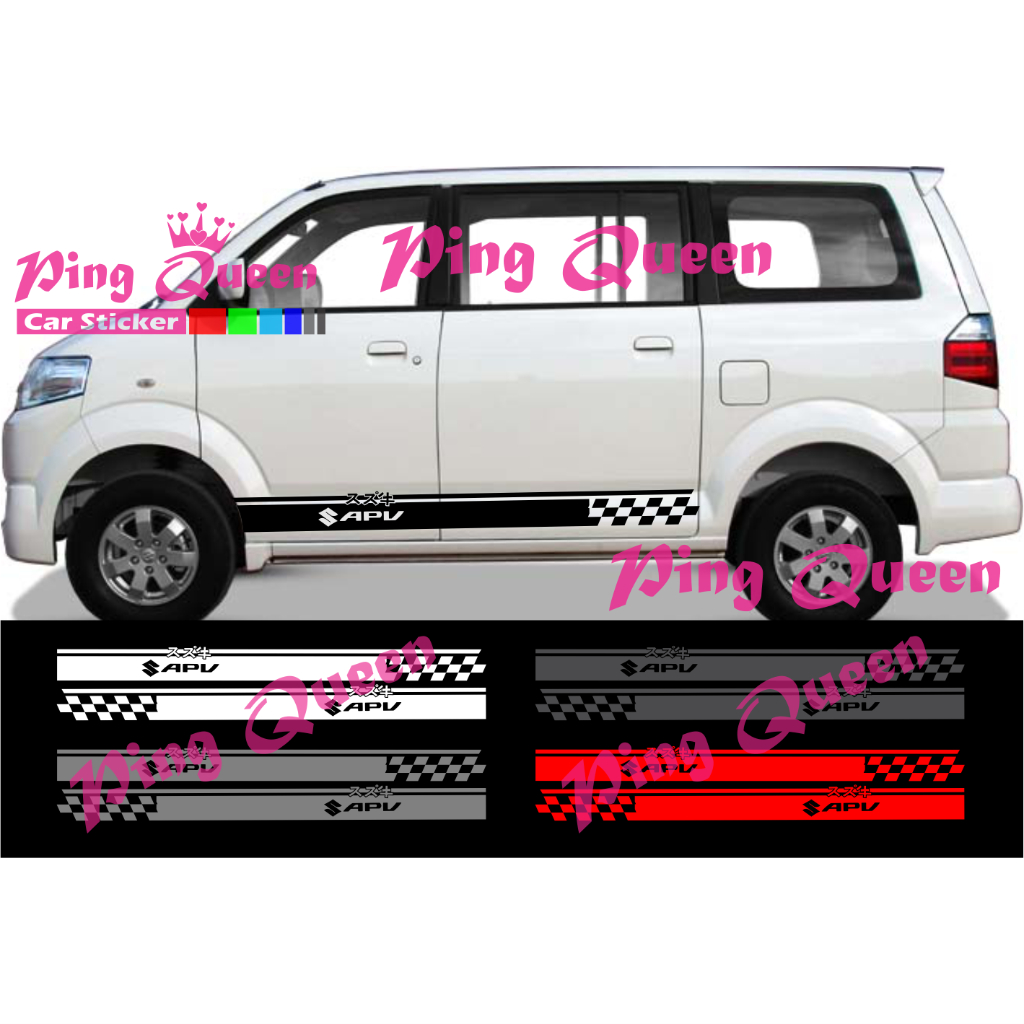 Cutting sticker stiker mobil suzuki apv sticker list body mobil suzuki apv luxury