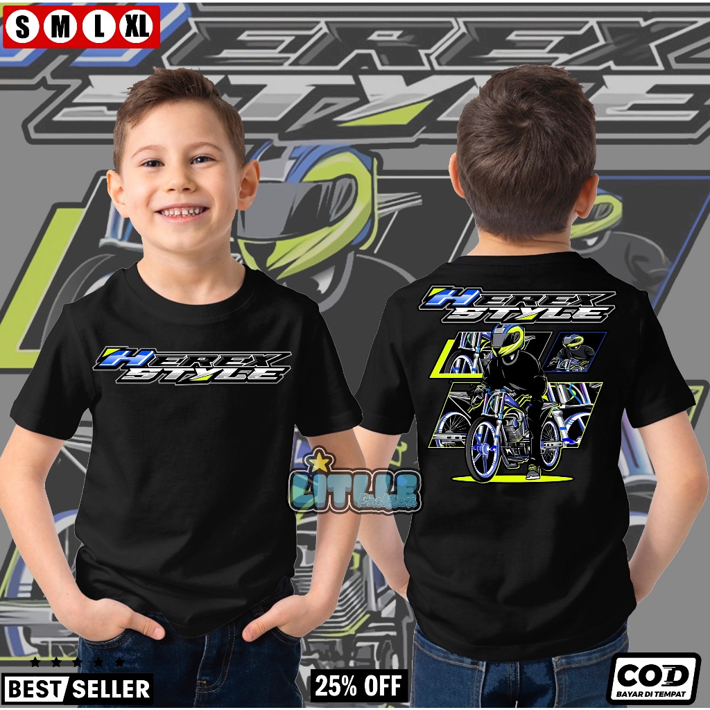 Kaos anak HEREX STYLE | katun combed 24s 1-12 tahun | Kaos HEREX STYLE -Kaos Distro Anak -Kaos Murah