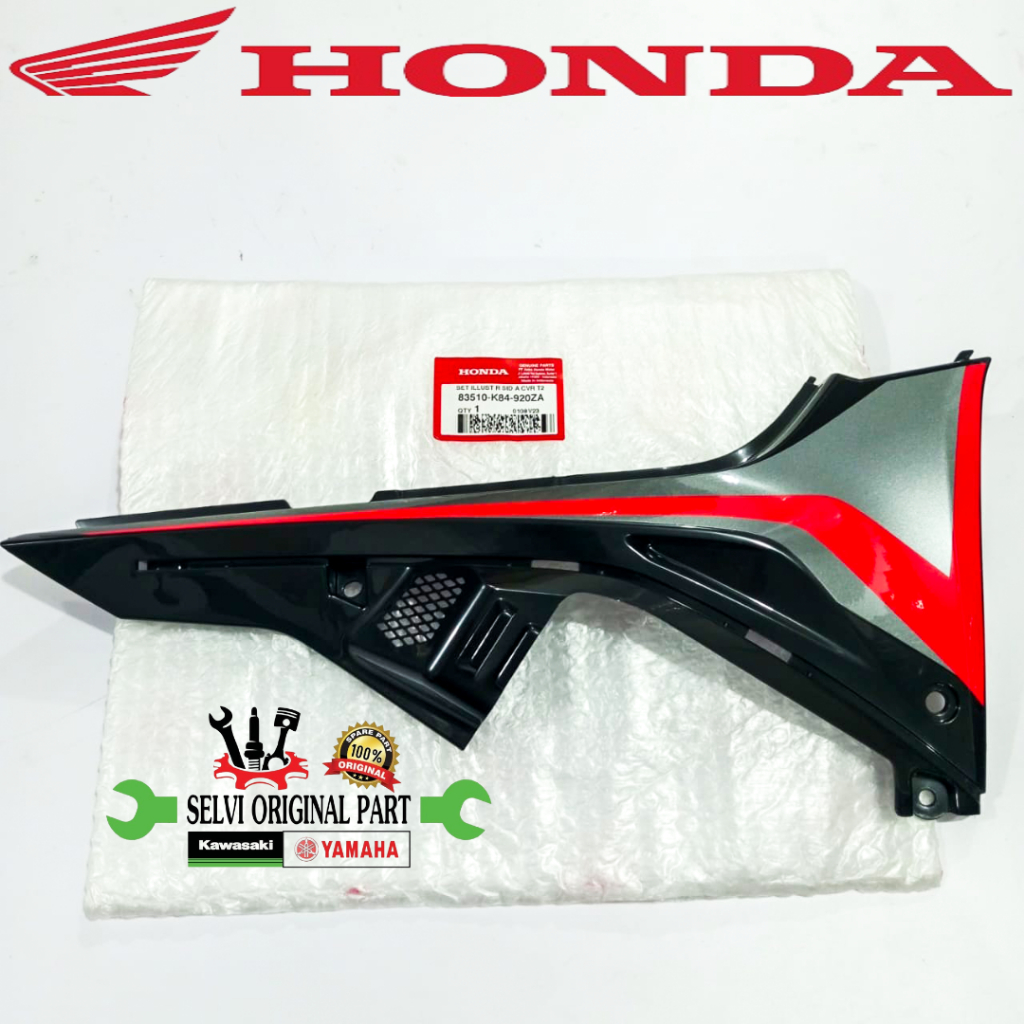 COVER BODY KANAN SET ILLUST R KANAN HITAM CRF150 L HONDA ORIGINAL AHM