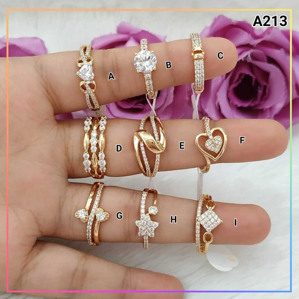 A213 - Cincin Xuping Cincin Dewasa Spiral Polos Cincin Wanita Perhiasan Lapis Emas Imitasi - Cute