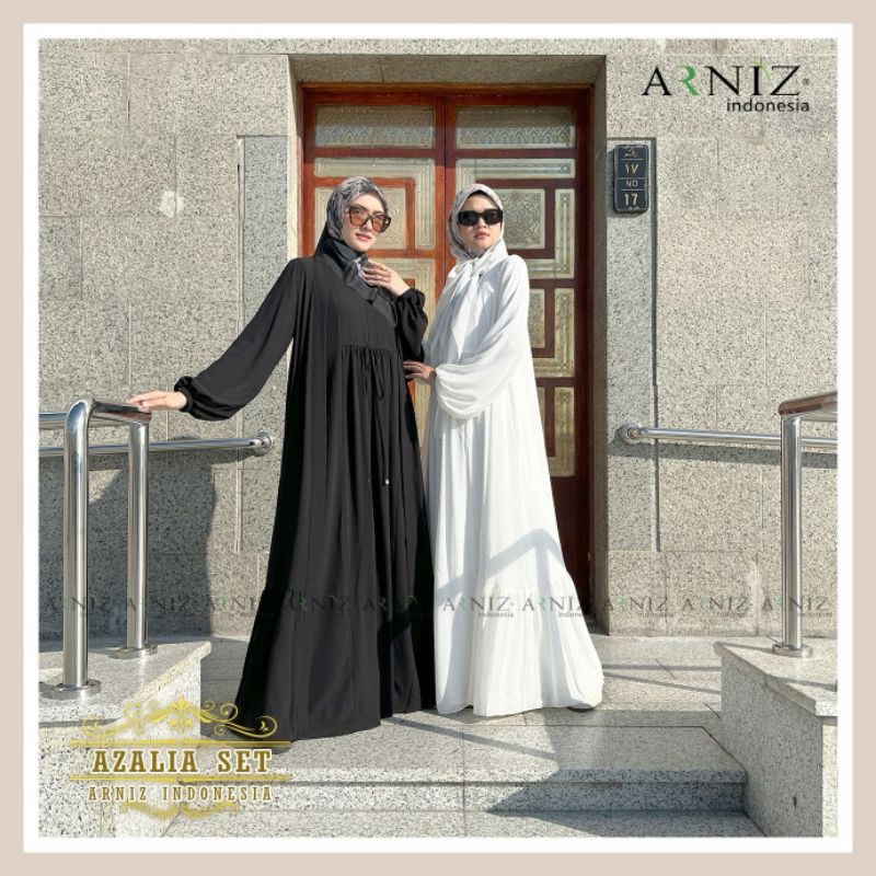 Azalia Dress Set Jilbab + Outer By Arniz Collection Terbaru