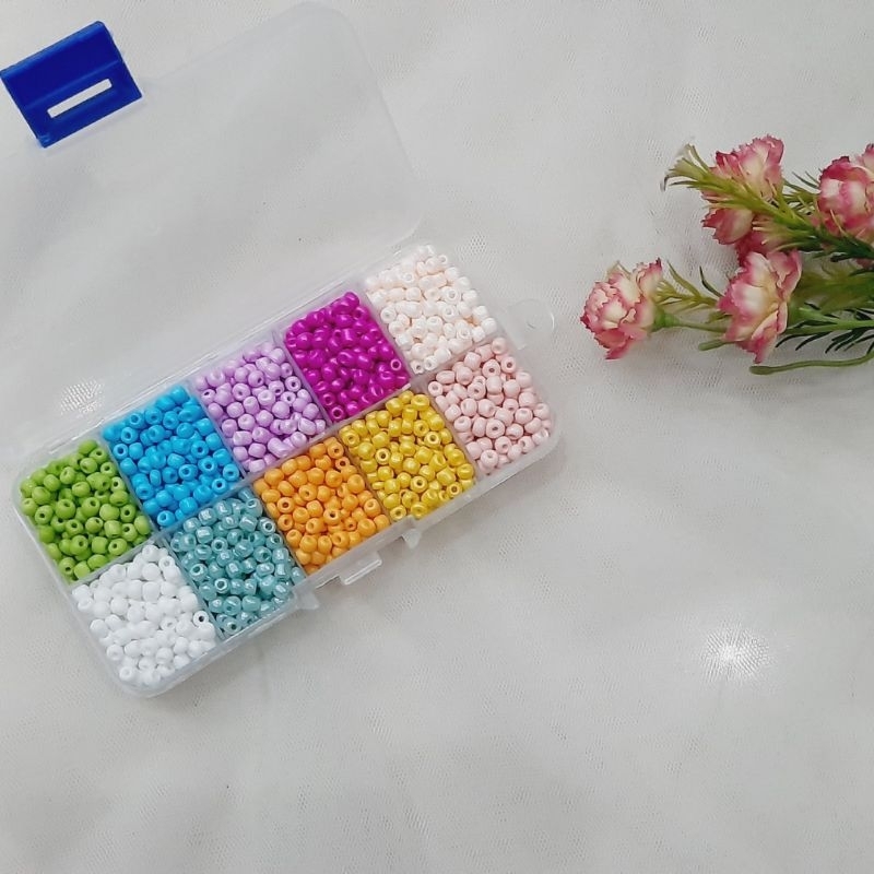 Paket manik manik pasir mote 6/0 varian pastel box