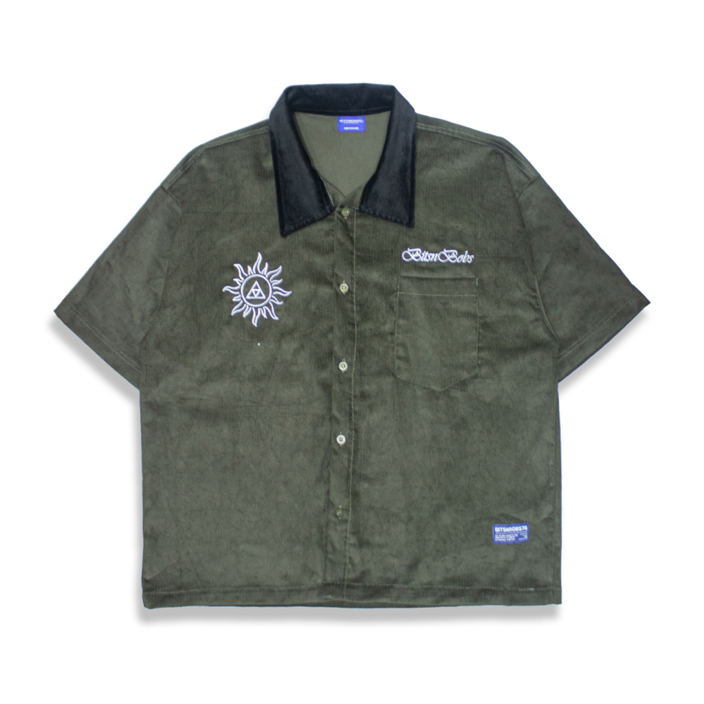 Bitsnbobs76 -  Work Shirt Boxy Shine Corduroy Boxy Fit