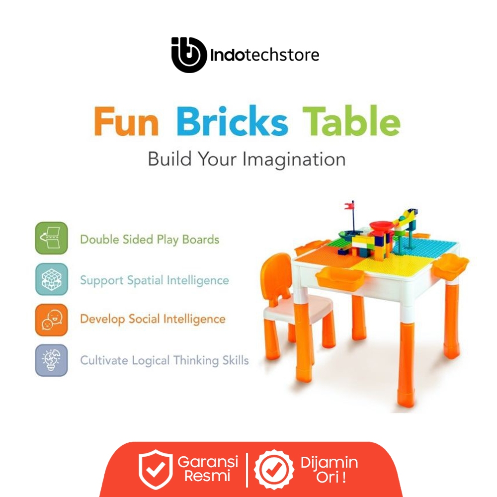 Olike Fun Bricks Table Edutoys Mainan Edukasi Leo Meja Lego Ser Olike Funbricks