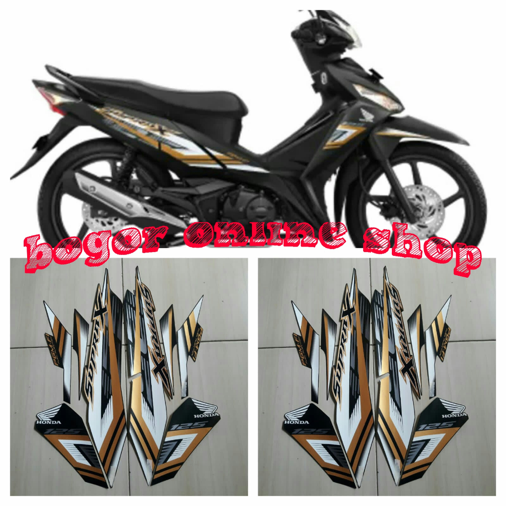 sticker striping motor supra x 125 fi 2022 gold